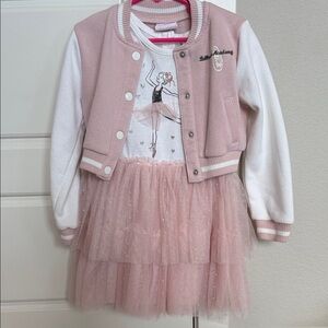 Little Lass Pink and White Kids Matching Set